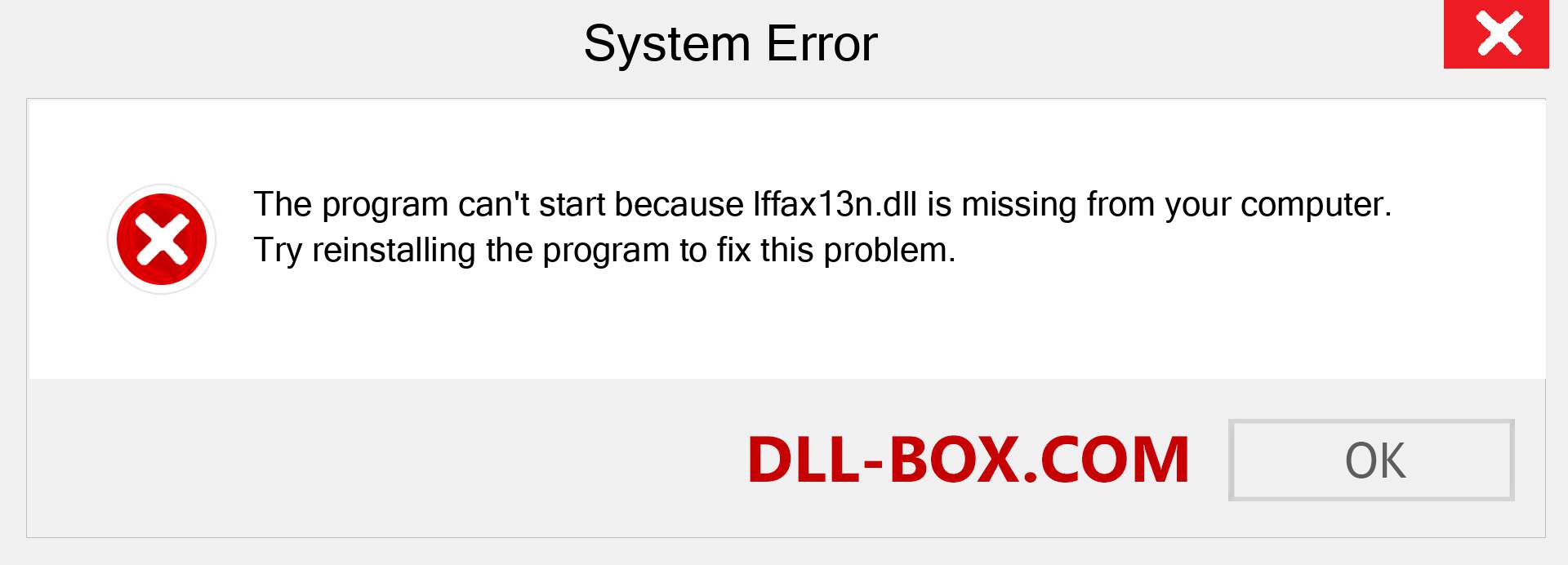  lffax13n.dll file is missing?. Download for Windows 7, 8, 10 - Fix  lffax13n dll Missing Error on Windows, photos, images